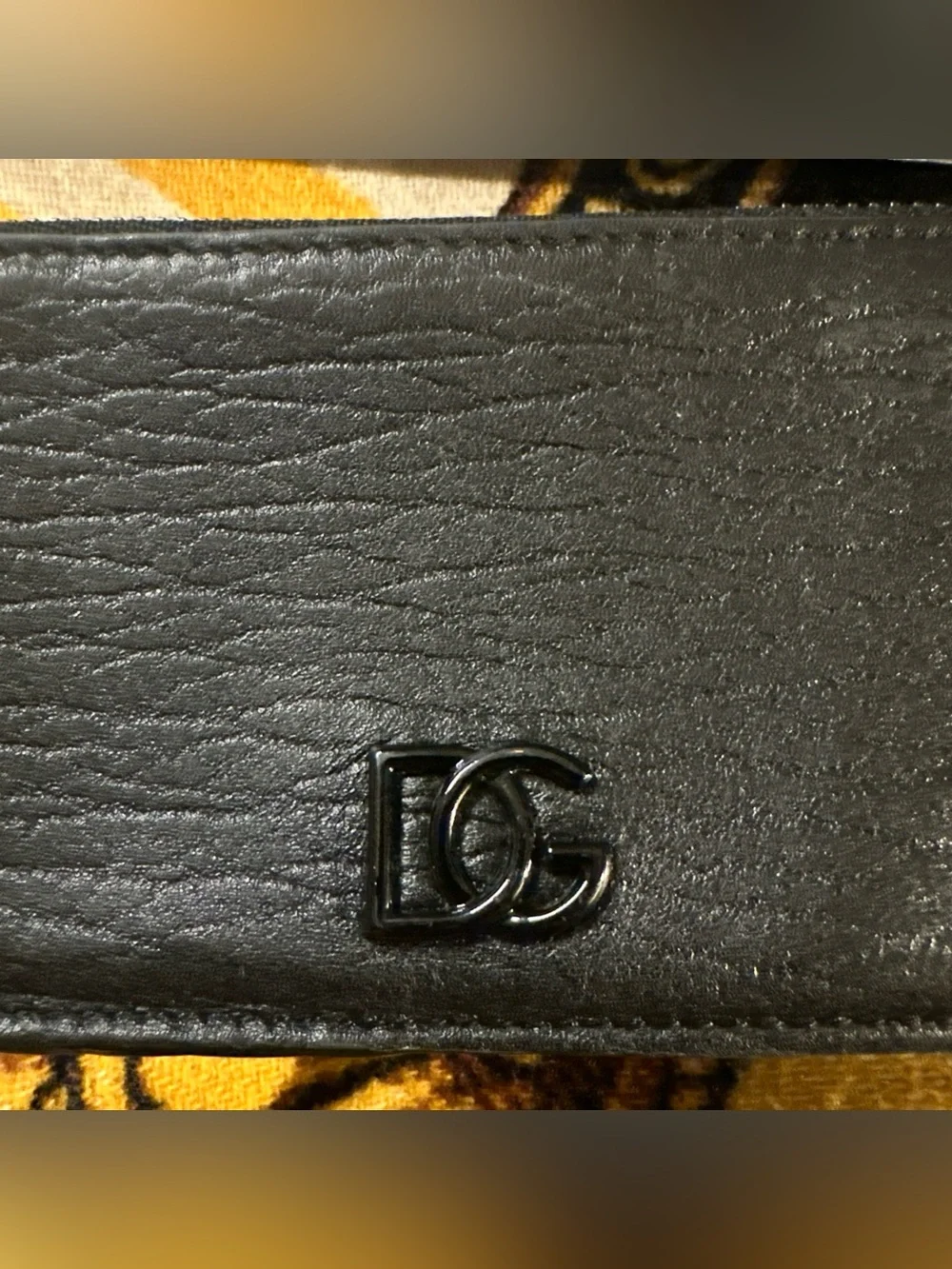 Dolce & Gabbana Black Leather Zip Card Holder with DG Emblem NWT